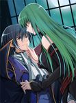  1girl bad_id bad_pixiv_id black_hair c.c. code_geass couple green_hair hetero lelouch_lamperouge long_hair sasahara_rena 