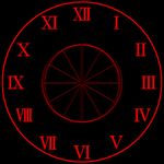  clock immaterial_and_missing_power izayoi_sakuya magic_circle no_humans roman_numerals spell_card touhou 