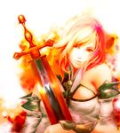  armor ashelia_b'nargin_dalmasca bare_shoulders final_fantasy final_fantasy_xii moji short_hair solo sword weapon 