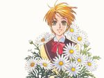  90s flower highres kanzaki_hitomi solo tenkuu_no_escaflowne white_background yuuki_nobuteru 