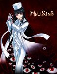  alucard_(hellsing) black_hair breasts fur_hat genderswap girlycard gloves hat hellsing hellsing:_the_dawn highres hime_cut ikeron long_hair necktie red_eyes solo vampire 