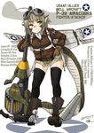  bad_id bad_pixiv_id boots brown_hair cannon copyright_request dakku_(ogitsune) dated dragon_girl gloves goggles jacket leather leather_jacket mecha_musume monster_girl p-39_airacobra pointy_ears short_hair solo thighhighs world_war_ii 