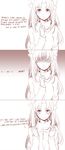  blush comic english fate/stay_night fate_(series) hair_ribbon long_hair monochrome ribbon shaded_face shiyun solo sweater toosaka_rin tsundere turtleneck two_side_up 