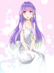  bad_id bad_pixiv_id clannad dress fujibayashi_kyou hair_ribbon haori_iori highres long_hair purple_eyes purple_hair ribbon solo 