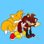  anthro balls breasts canine duo eyes_closed female fiona_fox fox kayla-na male mammal miles_prower nude oral penis rimming sega sex sniffing sonic_(series) straight 