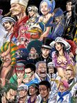  3girls 6+boys afro alvida bear bird black_hair blonde_hair blue_hair borsalino_(kizaru) brown_hair capelet captain_kuro carue chef duck everyone facial_hair gaimon gin_(one_piece) glasses green_hair grey_hair hannyabal helmeppo jango johnny_(one_piece) kobi kumacy kuzan_(aokiji) laboon marine military military_uniform monkey_d_garp multiple_boys multiple_girls mustache nefertari_vivi one_piece pell perona pink_hair pirate princess rob_lucci sakazuki_(akainu) sengoku_(one_piece) sleep_mask smoker sunglasses trunk uniform whale yosaku yosaku_(one_piece) zeff 