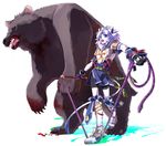  :d animal animal_ears armor ars_goetia bear blood blood_in_mouth bloody_teeth blue_eyes claws clenched_hand fang furry holding holding_weapon jump_rope kyousaku male_focus mygrimoire open_mouth purson_(mygrimoire) sharp_teeth simple_background smile snake solo tail teeth weapon whip white_background 