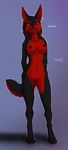  anthro areola big_breasts black_nipples breasts canine clitoris clitoris_piercing dialog dialogue dog ear_piercing english_text erect_nipples female genital_piercing mammal navel navel_piercing nipples nnecgrau nude pawpads piercing pussy red_eyes solo standing text zoe 