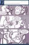  dialog discord_(mlp) draconequus equine female feral friendship_is_magic horse john_joseco mammal monochrome my_little_pony pony princess princess_celestia_(mlp) royalty text tumblr 