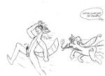  applejack_(mlp) canine clippers equine female feral fox friendship_is_magic horse humor male mammal my_little_pony pony raccoon running scared sketch xell0ss 