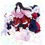  ;o animal_ears ascot black_hair blazer blush bow braid breasts broom brown_hair bunny_ears carrot drawing dress everyone ex-keine fujiwara_no_mokou gohei hair_bow hakurei_reimu hat horns houraisan_kaguya imperishable_night inaba_tewi jacket kamishirasawa_keine kirisame_marisa long_hair machiko_(beard) medium_breasts multiple_girls mystia_lorelei necktie nurse_cap one_eye_closed open_mouth red_eyes reisen_udongein_inaba ribbon short_hair silver_eyes silver_hair skirt smile tail touhou witch_hat wriggle_nightbug yagokoro_eirin yakumo_yukari 