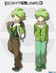  alternate_costume backpack bad_id bad_pixiv_id bag dual_persona green_eyes green_hair hana_(mew) jacket mitsuru_(pokemon) multiple_boys pokemon pokemon_(game) pokemon_rse short_hair smile vest 