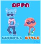  boots cat chibi-tracy chibitracy clothing darwin darwin_watterson english_text eyewear feline fish gumball_watterson humor jeans male mammal marine parody plain_background sunglasses sweater teeth text the_amazing_world_of_gumball 