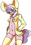  anthro anthrofied avante92 blush bunny_costume clothing diamond_tiara_(mlp) equine female friendship_is_magic hair horse legwear mammal my_little_pony navel plain_background pony pussy solo standing stockings tiara tongue tongue_out two_tone_hair white_background 