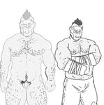  beast big borkul gut hairy horn humanoid husky92 male multiple_poses muscles not_furry nude orc orsimer peck penis plain_background small solo source_request the_elder_scrolls_v:_skyrim white_background 
