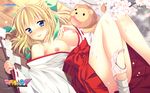 ayamishiro breasts love-ressive miko nipples open_shirt panty_pull smile_(company) wallpaper 