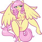  alpha_channel anthro anthrofied blue_eyes blush breasts equine female fluttershy_(mlp) friendship_is_magic fur hair horse looking_at_viewer mammal my_little_pony nipples pegasus pink_hair plain_background pony pussy sitting solo spread_legs spreading tehbuttercookie tongue transparent_background wings yellow_fur 