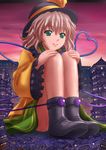  giantess green_eyes hat hat_ribbon highres komeiji_koishi manzi panties ribbon solo touhou underwear 