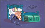  bed cute cutie_mark dialog english_text equine female feral finalflutter fluttershy_(mlp) friendship_is_magic hair hiding horse mammal my_little_pony night pillow pink_hair pony princess_luna_(mlp) scared sparkles text 