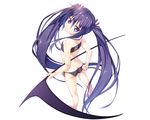  bikini ichi_makoto long_hair original purple_hair scythe swimsuit twintails weapon white 