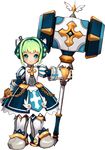  armor armored_boots armored_dress artist_request blue_eyes blush boots full_body gauntlets grand_chase green_hair hammer huge_weapon lime_serenity looking_at_viewer outstretched_arm short_hair sidelocks standing thigh_boots thighhighs transparent_background weapon 
