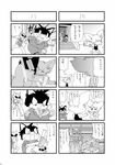  anthro canine clothed clothing comic eyewear feline female glasses greyscale japanese_text knife male mammal monochrome straight text translation_request unknown_artist yonkoma 