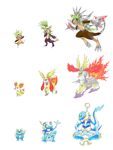  absurdres chespin digimon fakemon fennekin fox froakie highres orange_eyes parody pokemon pokemon_(game) pokemon_xy style_parody 