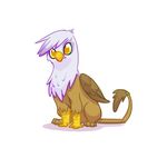  avian brown_feathers brown_fur carororo female feral friendship_is_magic fur gilda_(mlp) gryphon my_little_pony plain_background solo white_background white_feathers wings 