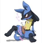  &gt; anus arrow balls blush condom cum cum_on_penis enon erection fur japanese_text lucario male nintendo penis plain_background pok&#233;mon pok&eacute;mon precum raccoon raised_leg red_eyes sitting spike spikes spread_legs spreading text video_games white_background 