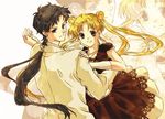  1girl bishoujo_senshi_sailor_moon dancing formal fragrant_olive long_hair ponytail seiya_kou sepia tsukino_usagi twintails 