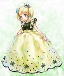  blonde_hair child crown dress flower irui_guneden nakamura_kanko solo super_robot_wars yellow_eyes 