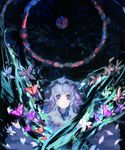  abstract akn bad_id bad_pixiv_id bug butterfly hat highres insect saigyouji_yuyuko short_hair solo touhou 