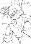  aku_tojyo furry miles_prower monochrome sega sonic_the_hedgehog tojyo 