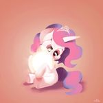  docwario equine female feral friendship_is_magic hair holding horn horse mammal my_little_pony pink_eyes pink_hair pony princess princess_celestia_(mlp) royalty sitting solo sun tiara winged_unicorn wings young 