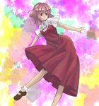  :o bobby_socks breasts dress dress_shirt kinoto_(ruindivinity) mary_janes medium_breasts pink_eyes pink_hair sara_(touhou) shirt shoes short_hair socks solo touhou touhou_(pc-98) 