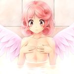  bad_id bad_pixiv_id bath duel_monster flat_chest hands injection_fairy_lily komimiyako nude pink_eyes pink_hair short_hair solo steam sweatdrop water wings yuu-gi-ou yuu-gi-ou_duel_monsters 