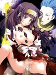  1boy 1girl alluka_zoldyck black_hair blue_hair breasts censored clothed_sex cum cum_in_pussy cum_inside genderswap girl_on_top hisoka hunter_x_hunter long_hair nipples open_clothes purple_eyes rape restrained reverse_cowgirl_position sex straddling tears vaginal 