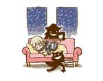 book closed_eyes couch elma_leivonen lying mukiki multiple_girls short_hair silhouette_demon sleeping smile world_witches_series you_gonna_get_raped 