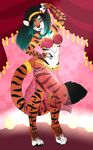  clothed clothing dancing feline female jewelry kammymau looking_at_viewer mammal savirti skimpy solo tiger 