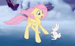  blue_eyes cutie_mark duo equine female feral fluttershy_(mlp) friendship_is_magic fur hair horse lagomorph long_hair mammal my_little_pony pegasus pink_hair pony rabbit rollingrabbit white_fur wings yellow_fur 