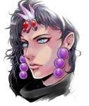  bad_id bad_pixiv_id black_hair blue_eyes earrings hituzirobo horns jewelry jojo_no_kimyou_na_bouken kars_(jojo) long_hair male_focus solo 