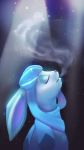  breath cold_breath eeveelution eyes_closed frostynoten glaceon godlight ice night nintendo peaceful pok&eacute;mon pok&eacute;mon_(species) scarf snow video_games 