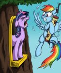  angry bird_feeder duo equine eyes_closed feather female feral flying friendship_is_magic hair hi_res horn horse mad mammal mattings multi-colored_hair my_little_pony outside pegasus pony purple_eyes rainbow_dash_(mlp) rainbow_hair shouting tree twilight_sparkle_(mlp) unicorn wings 