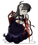  alpha_channel black_hair bracelet cello chair clothing dress equine female friendship_is_magic fur gold grey_fur hair horse jewelry looking_at_viewer mammal musical_instrument my_little_pony necklace octavia_(mlp) piercing plain_background pony secret-pony sitting solo transparent_background 