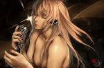  cleavage headphones kazakami_yuu megurine_luka signed vocaloid wallpaper 