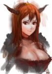  bad_id bad_pixiv_id brown_hair charimei choker horns long_hair looking_at_viewer maou_(maoyuu) maoyuu_maou_yuusha red_hair smile solo upper_body 