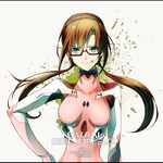  :p :q bad_id bad_pixiv_id blue_eyes bodysuit brown_hair evangelion:_3.0_you_can_(not)_redo glasses green_eyes hairband hand_on_hip houhou_(black_lack) long_hair looking_at_viewer makinami_mari_illustrious neon_genesis_evangelion pink_bodysuit plugsuit rebuild_of_evangelion red-framed_eyewear semi-rimless_eyewear solo tongue tongue_out twintails under-rim_eyewear 