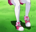  animated animated_gif candy_(smile_precure!) grass haruyama_kazunori hoshizora_miyuki lowres pink_vest precure shoes sitting skirt smile_precure! thighhighs vest white_legwear 
