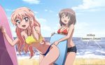  2girls beach henrietta_de_tristain louise_francoise_le_blanc_de_la_valliere multiple_girls pink_hair summer swimsuit zero_no_tsukaima 