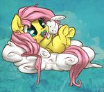  atryl blue_eyes cloud cub cute equine female feral fluttershy_(mlp) friendship_is_magic fur hair horse mammal my_little_pony pacifier pegasus pink_hair plushie pony sky solo wings yellow_fur young 